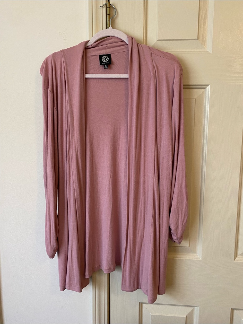 bobeau Dusty Rose Open-Front Women's Cardigan